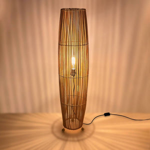 Lámpara de pie de Ratán "LINNEA" - E27 - Barcelona Led-Decoración