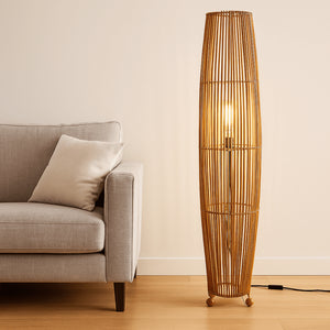 Lámpara de pie de Ratán "LINNEA" - E27 - Barcelona Led-Decoración