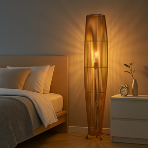 Lámpara de pie de Ratán "LINNEA" - E27 (3)