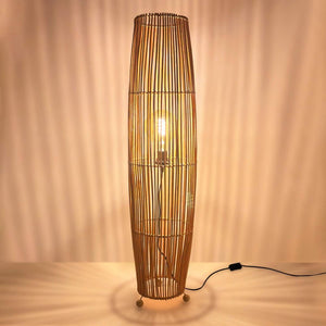 Lámpara de pie de Ratán "LINNEA" - E27 - Barcelona Led-Decoración