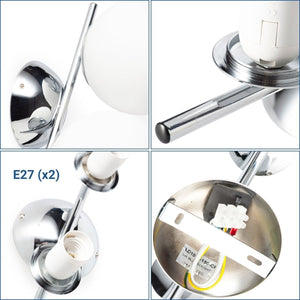 Aplique de pared doble bola cristal "VIC 150" - E27 - Ø 15cm - Barcelona Led-Decoración