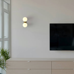 Aplique de pared doble bola cristal "VIC 150" - E27 - Ø 15cm - Barcelona Led-Decoración