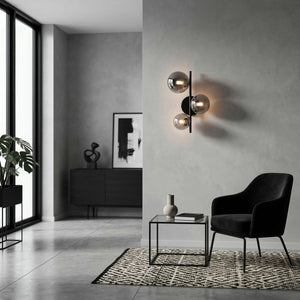 Aplique de pared con esferas de cristal "CATY" - 3 x G9 - Barcelona Led-Decoración