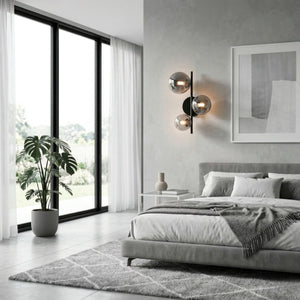 Aplique de pared con esferas de cristal "CATY" - 3 x G9 - Barcelona Led-Decoración