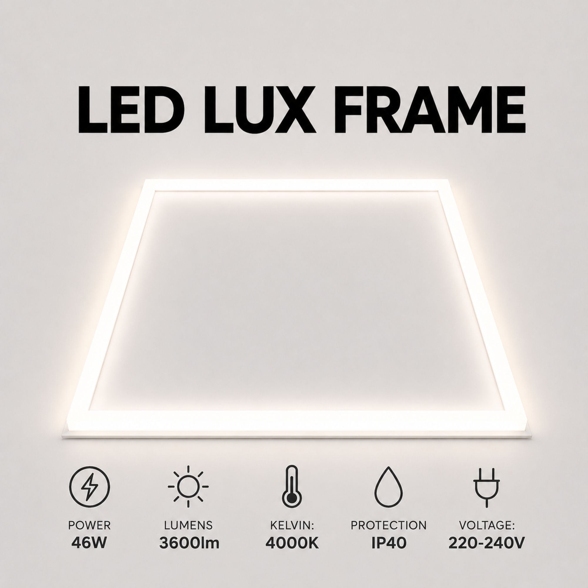 Marco luminoso LED LUX FRAME - 46W - 4000K - 60x60 cm - IP40 - 3600lm (1)