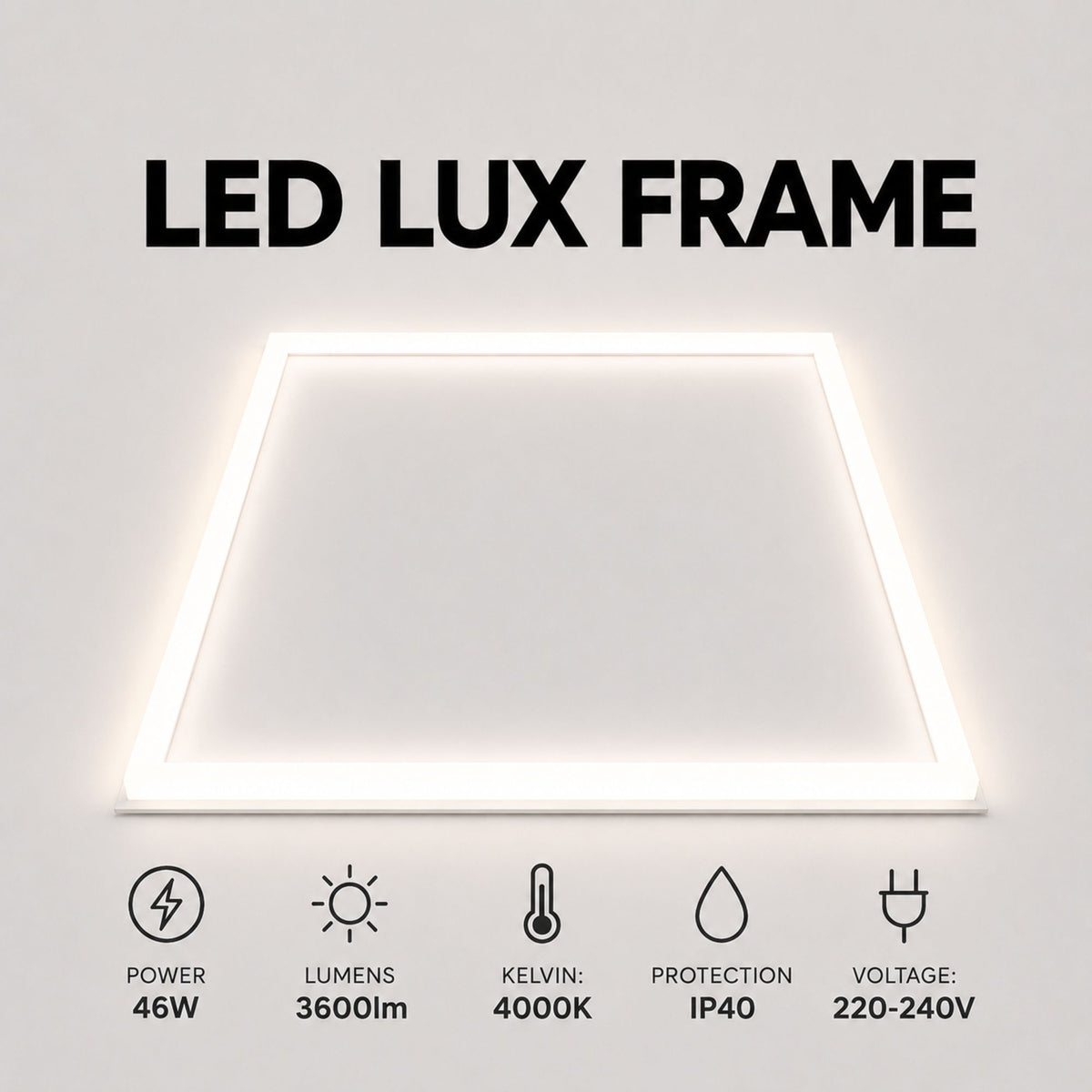 Marco luminoso LED LUX FRAME - 46W - 4000K - 60x60 cm - IP40 - 3600lm (1)