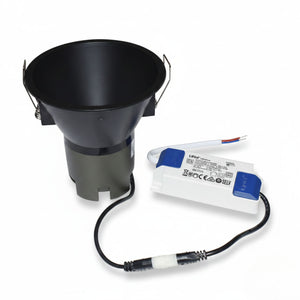 Foco LED empotrable negro 11W "KOPPA"- Óptica 36º - Corte Ø 100mm - Bajo UGR (1)