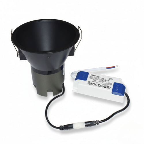 Spot LED encastrable noir « KOPPA » 11 W - Angle de faisceau : 36° - Diamètre d'encastrement : 100 mm - Faible UGR