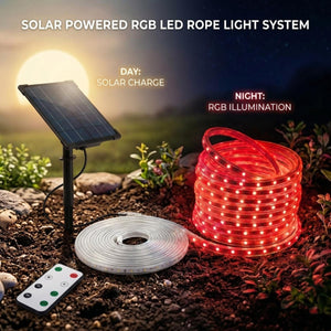 Tira LED solar exterior con mando 40W - 10 metros - IP65 - Disponible RGB y 2700K - Barcelona Led-