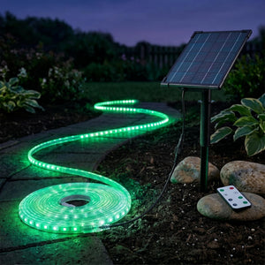 Tira LED solar exterior con mando 40W - 10 metros - IP65 - Disponible RGB y 2700K (3)