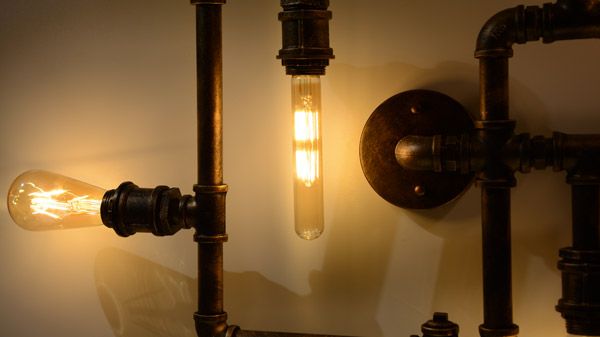 Lámparas industriales vintage: hechas con tuberÃas Lámparas Vintage diseño