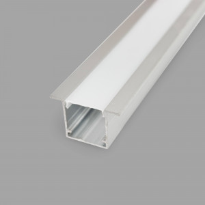 Perfil tira LED empotrable con difusor - 22,5x14,5mm - Tira LED ≤10mm - 2 metros - 0.7mm