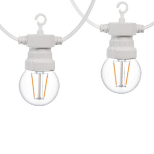 Guirnalda LED cable blanco 10 bombillas LED 3000ºK - 8 metros
