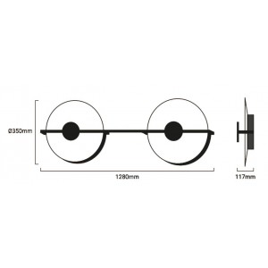 Aplique LED de pared Doble "CENTER" 2x13W