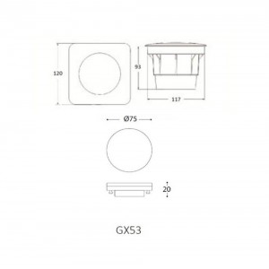 Baliza de suelo empotrable FUMAGALLI CECI 120 GX53 3W