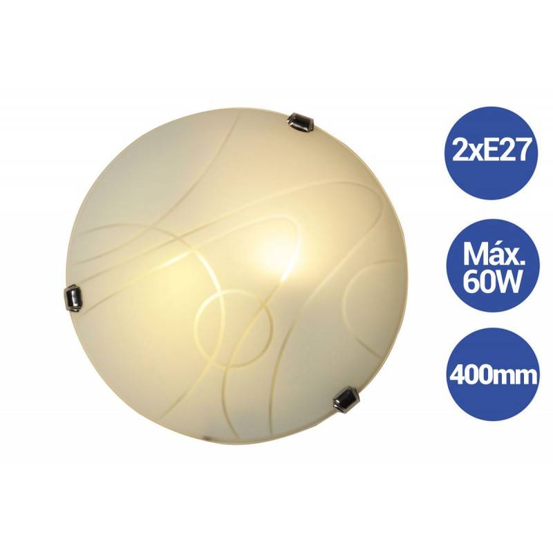 Aplique de techo Ø400mm VETRO "Luna Piena" 2xE27