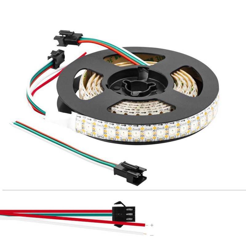 Tiras LED inteligente IC 5V DC - 2 metros - IP20 - 144ch/m - Chip LED RGB  IC WS2812b