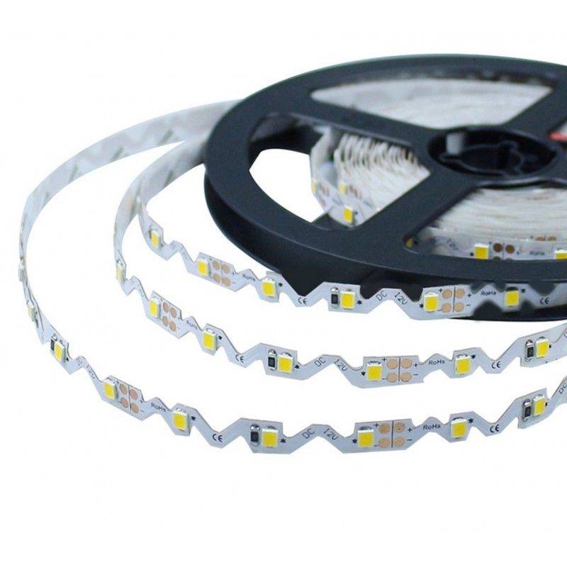 Tira de LED 12V-DC 36W 6mm Zig Zag IP20 (SMD2835 60ch/m) Rollo 5 metros