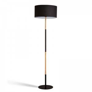 Lámpara de pie de madera con pantalla negra o blanca "CLASS"