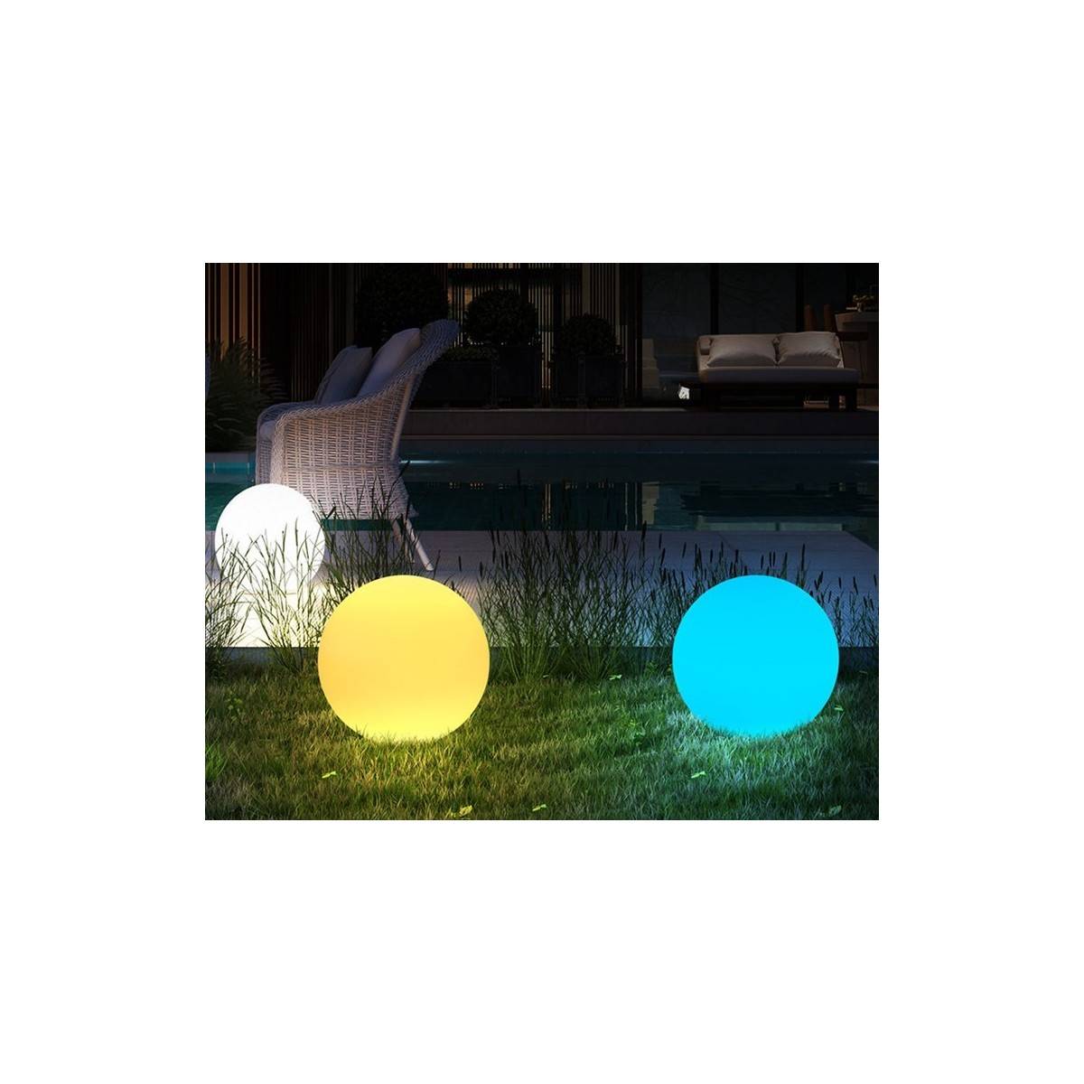 Lámpara esfera LED 30cm RGBW exterior