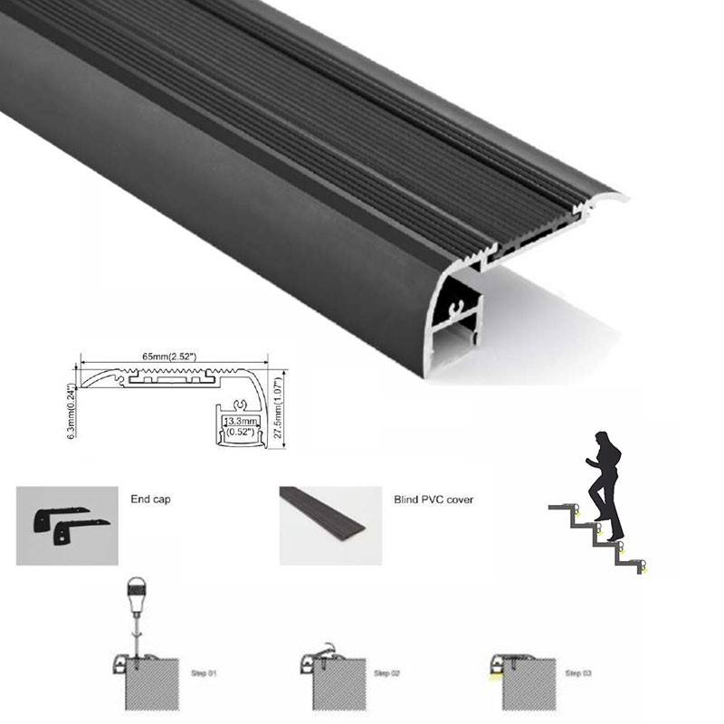 Perfil de aluminio para tira de LED de superficie ancho- 2m.