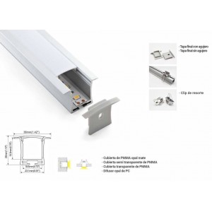 Comprar difusor opal 2mt perfil aluminio flexible 16x8 para tira LED