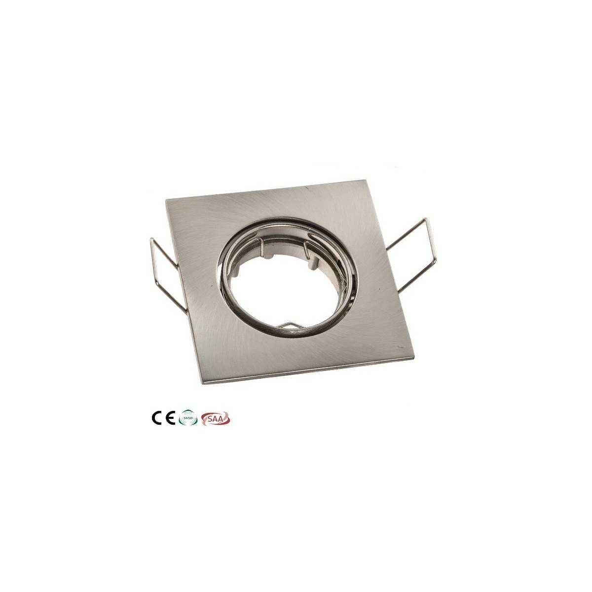 Aro downlight empotrable cuadrado basculante para bombilla GU10