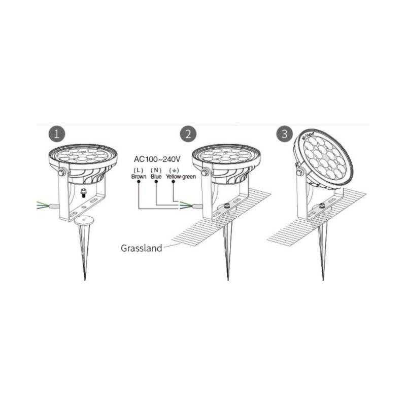Proyector LED de jardín con pincho 15W RGB+CCT control RF/WiFi  | Mi Light | FUTC03