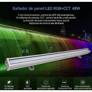 Bañador de pared LED RGB+CCT 48W control RF/WiFi | Mi Light