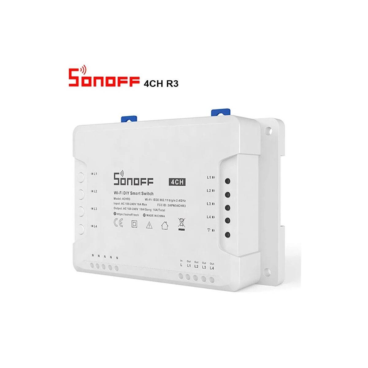 SONOFF 4CH Interruptor WiFi de 4 canales 10A para Smart Home