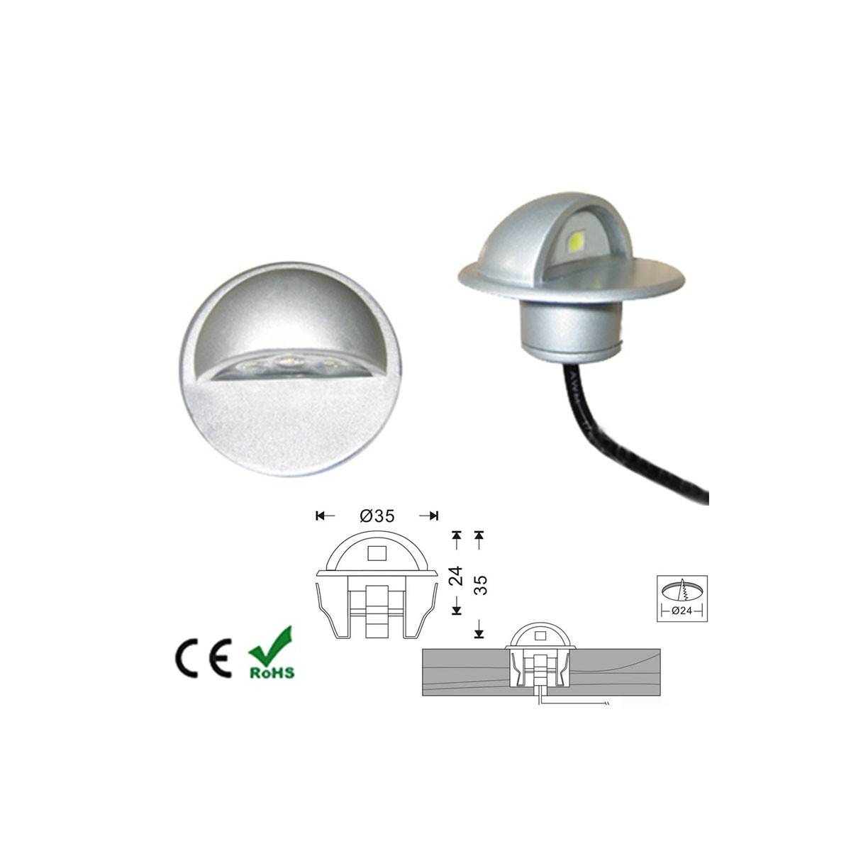 Baliza LED empotrable IP67 12V-DC 0.4W