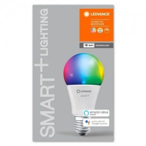 LEDVANCE Lámpara LED inteligente con tecnología WiFi 2700-6500K paquete de 1 color de luz cambiante SMART+ WiFi Classic regulable enchufe E27 reemplaza las lámparas incandescentes con 100W 