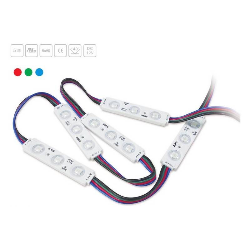 Comprar Cadena de 20 Módulos LED RGB para rotulación 12V-DC IP 67 140º