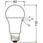 dimensiones Bombilla LED E27 13W LEDVANCE