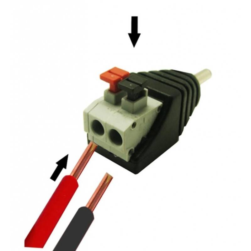 Conector Jack RCA Macho conexión rápida para tira LED Conector Jack RCA Macho conexión rápida para tira LED