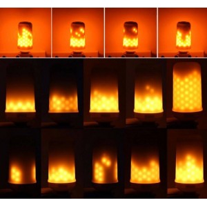 Bombilla LED efecto llama de fuego