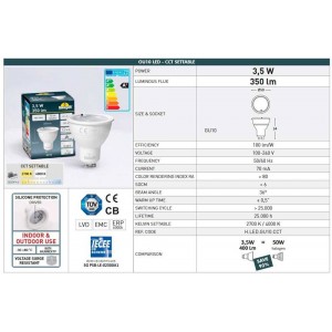 Aplique FUMAGALLI FRANCA 90 1L GU10 CCT 3,5W IP55