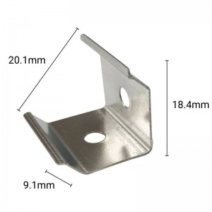 Grapa metálica de sujeción 45º para perfil de aluminio 18x12mm (1ud)