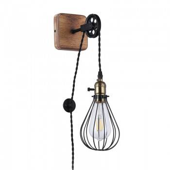 Aplique de pared colgante vintage "PENDOL" polea y enchufe Aplique de pared colgante vintage "PENDOL" polea y enchufe