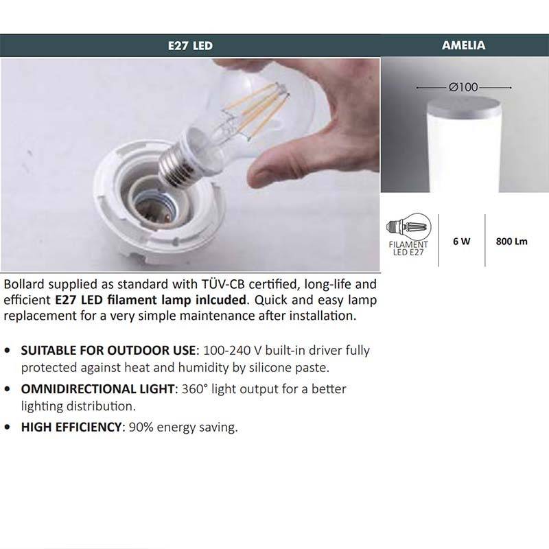 Aplique de pared LED inclinado FUMAGALLI AMELIA E27 6W IP55 Aplique de pared LED inclinado FUMAGALLI AMELIA E27 6W IP55