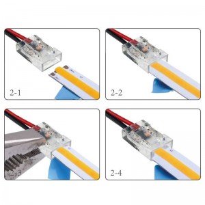 Conector para Tira de LED Monocoromo 8mm + cable con puntas prestañeadas