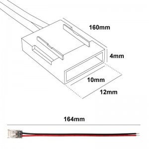 Conector para inicio de tiras LED COB monocolor de 10mm