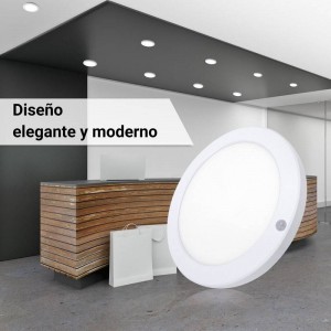 Plafón LED 18W Circular Ø290 mm No Flicker con Sensor de Movimiento PIR y  Crepuscular - efectoLED