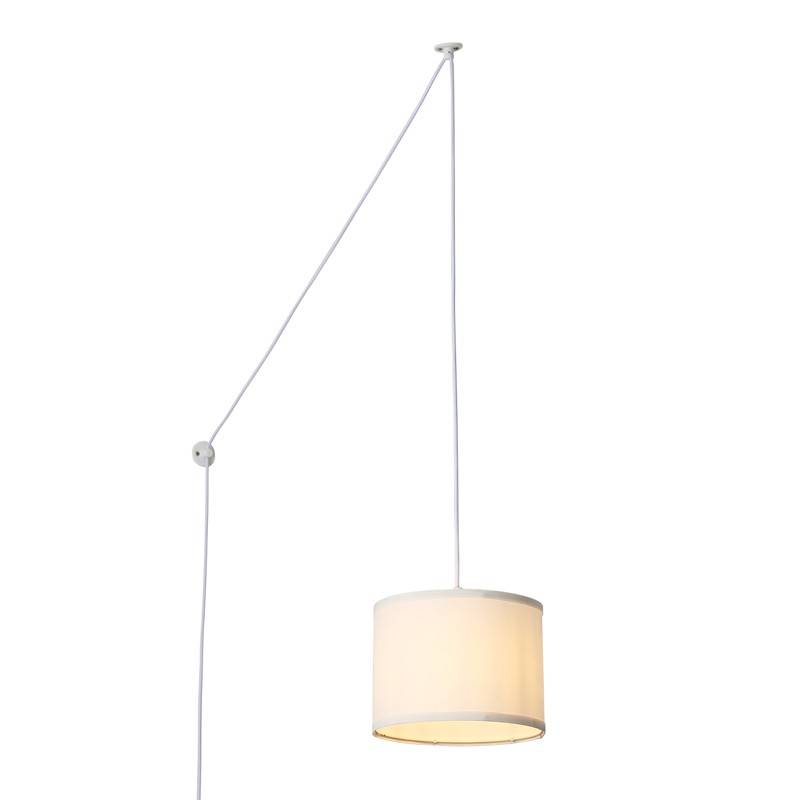 Lámpara colgante con polea y pantalla de tela "KIM" Lámpara colgante con polea y pantalla de tela "KIM"