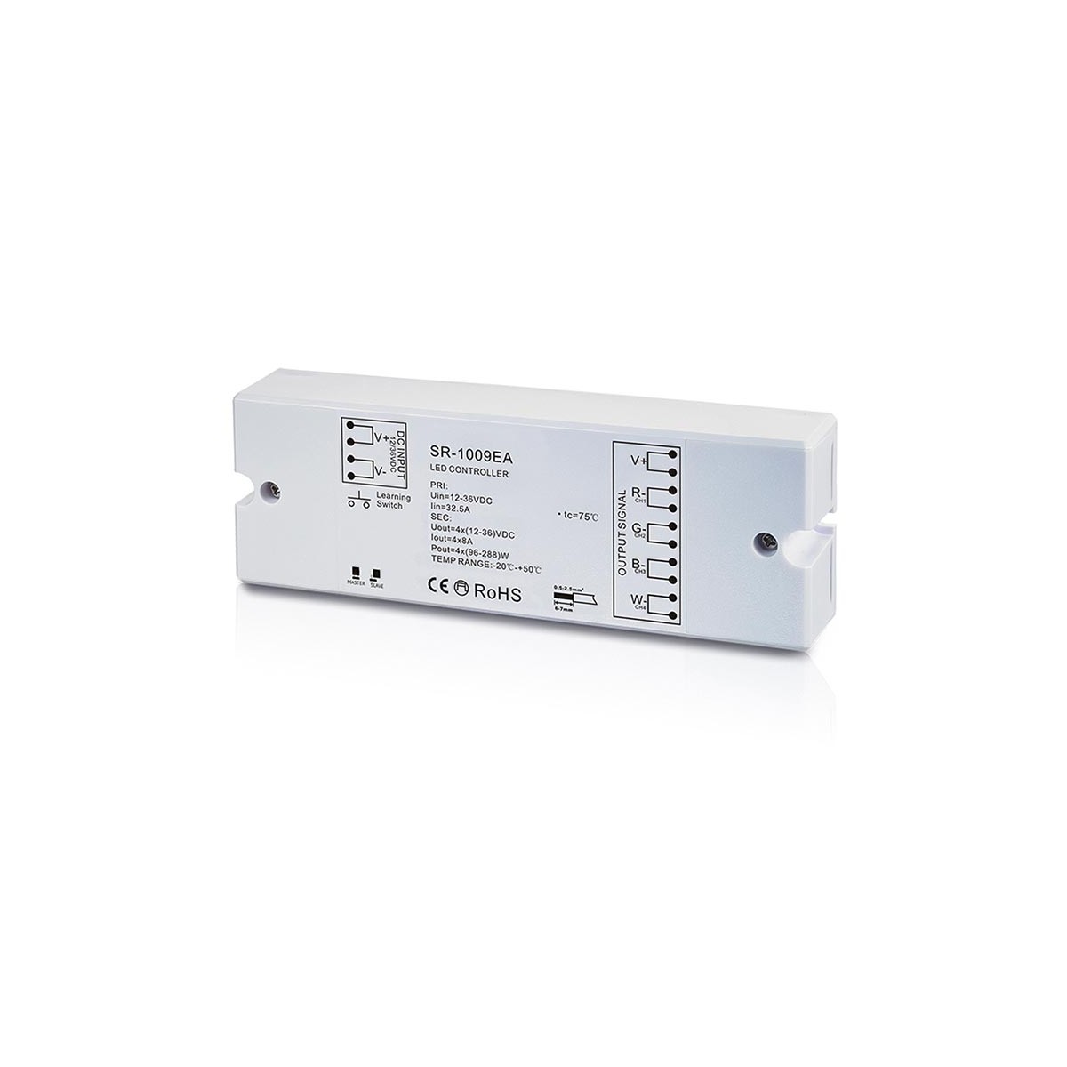 Controlador RGB/RGBW Dimmer PMW - 12-36V DC (4 canales 8A/canal) - Receptor RF SUNRICHER - Perfect RF