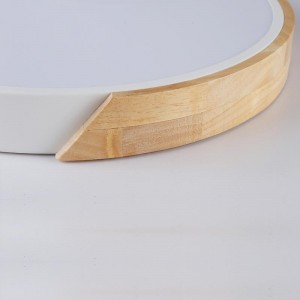 Plafón LED DE TECHO Circular 35W Blanco y Madera CCT ø408x50mm