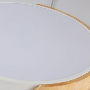 Plafón LED DE TECHO Circular 35W Blanco y Madera CCT ø408x50mm