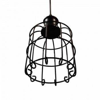 Lampara Vintage tipo jaula, Tarabilla Lamp colgante en negro Lampara Vintage tipo jaula, Tarabilla Lamp colgante en negro