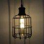 Lampara Vintage tipo jaula, Tarabilla Lamp colgante en negro