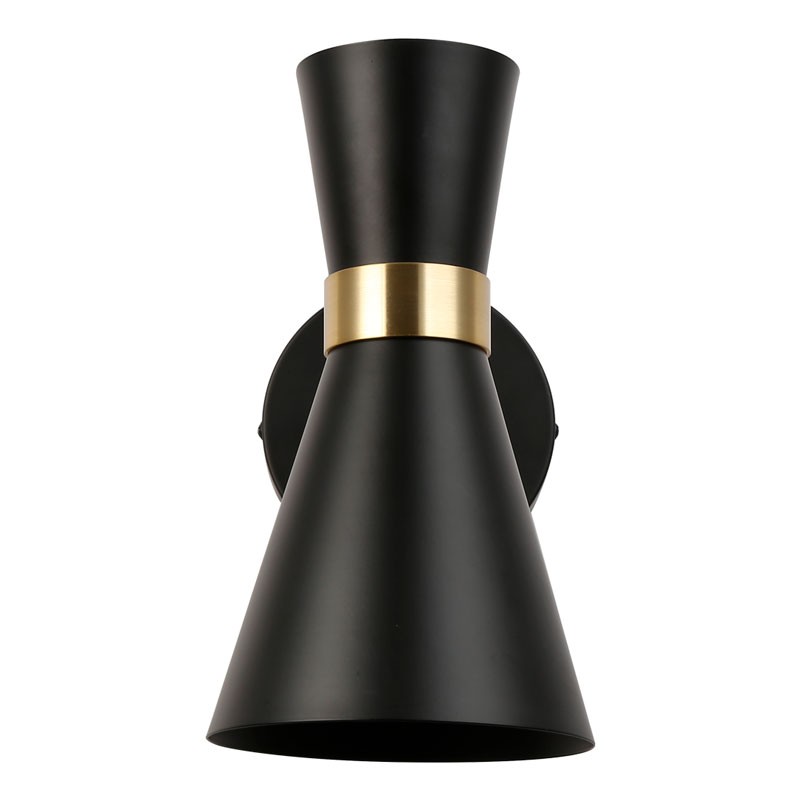 Aplique de pared interior en color negro y dorado estilo nórdico "Melissa" de 29x25cm Aplique de pared interior en color negro y dorado estilo nórdico "Melissa" de 29x25cm